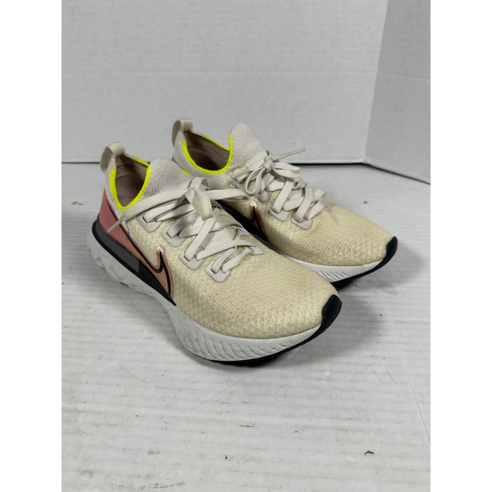Nike React Infinity Run Flyknit Womens 8 Running Shoes Cream Pink CD4371-004